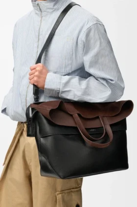 Large Switch Tote in Paper Calf and Suede