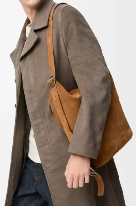 Loop Bucket in Suede Calfskin