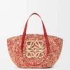 Medium Eclipse Basket in Raffia and Calfskin