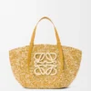 Medium Eclipse Basket in Raffia and Calfskin