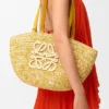 Medium Eclipse Basket in Raffia and Calfskin