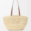 Medium Eclipse Basket in Raffia and Calfskin