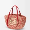 Medium Eclipse Basket in Raffia and Calfskin