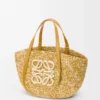 Medium Eclipse Basket in Raffia and Calfskin