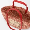 Medium Eclipse Basket in Raffia and Calfskin
