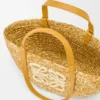 Medium Eclipse Basket in Raffia and Calfskin