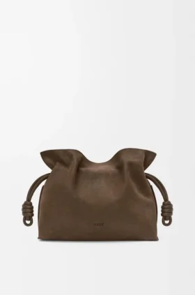 Medium Flamenco Clutch in Grained Nubuck