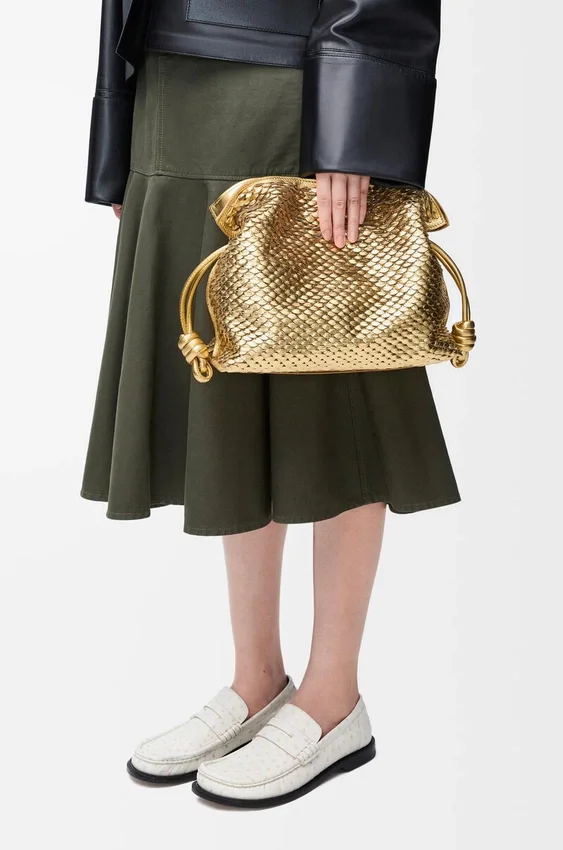 Medium Flamenco Clutch in Laminated Lambskin Medium Flamenco Clutch in Laminated Lambskin