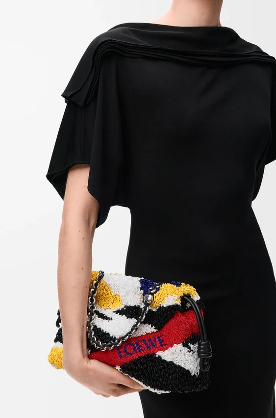 Medium Flamenco Purse in Embroidered Nappa Medium Flamenco Purse in Embroidered Nappa