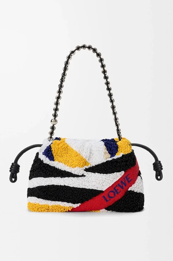 Medium Flamenco Purse in Embroidered Nappa Medium Flamenco Purse in Embroidered Nappa
