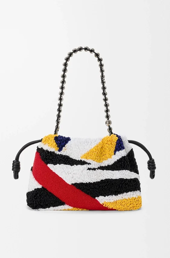 Medium Flamenco Purse in Embroidered Nappa Medium Flamenco Purse in Embroidered Nappa