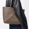 Medium Horizontal Puzzle Fold Tote in Soft Grained Calfskin
