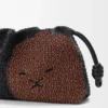 Medium Lion Beads Flamenco Purse in Beaded Canvas and Calfskin Medium Lion Beads Flamenco Purse in Beaded Canvas and Calfskin