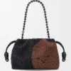 Medium Lion Beads Flamenco Purse in Beaded Canvas and Calfskin Medium Lion Beads Flamenco Purse in Beaded Canvas and Calfskin