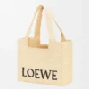 Medium Loewe Font Tote in Raffia Medium Loewe Font Tote in Raffia
