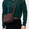 Medium Pebble Messenger Bag in Grained Nubuck
