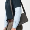 Medium Pebble Messenger Bag in Supple Grained Calfskin