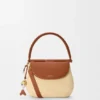 Medium Pescador Bag in Raffia and Calfskin