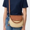 Medium Pescador Bag in Raffia and Calfskin