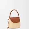 Medium Pescador Bag in Raffia and Calfskin