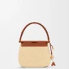 Medium Pescador Bag in Raffia and Calfskin