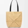 Medium Puzzle Fold Tote in Raffia