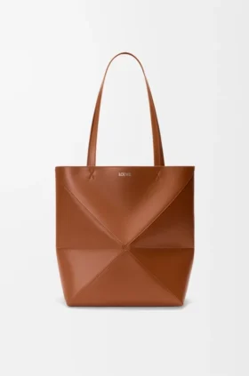 Medium Puzzle Fold Tote in Shiny Calfskin