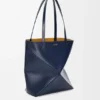 Medium Puzzle Fold Tote in Shiny Calfskin
