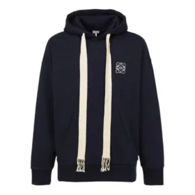 Men”S Loewe Anagram Embroidered Hooded Long Sleeves Navy Blue H6109700Si-5110 Men”S Loewe Anagram Embroidered Hooded Long Sleeves Navy Blue H6109700Si-5110