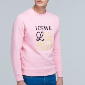Men”S Loewe Anagram Embroidered Sports Long Sleeves Pink Red H6109900Cr-7080 Men”S Loewe Anagram Embroidered Sports Long Sleeves Pink Red H6109900Cr-7080