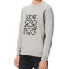 Men”S Loewe Anagram Logo Embroidered Cotton Pullover Gray H526341Xa1-1440