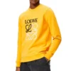 Men”S Loewe Anagram Logo Embroidered Cotton Pullover Orange H526341Xa1-9100