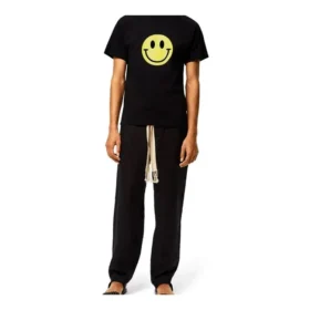 Men”S Loewe Chest Yellow Smiling Face Short Sleeve Black H616341X87-1100 Men”S Loewe Chest Yellow Smiling Face Short Sleeve Black H616341X87-1100
