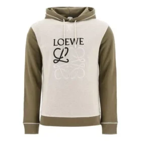 Men”S Loewe Embroidered Hooded Drawstring Khaki H526341X94-3962