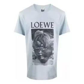 Men”S Loewe Ken Heyman Printing Cotton Short Sleeve Pink Blue H6109980Pc-6410
