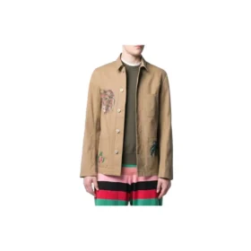 Men”S Loewe Printing Jacket Brown H2198210Ib-2140