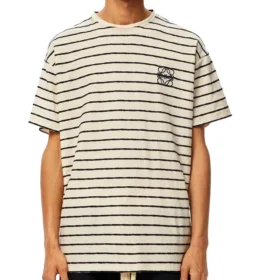 Men”S Loewe Stripe Short Sleeve White H6109650Pc-2396