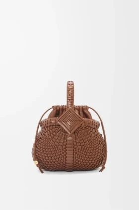 Mini Diamond Round Basket Bag in Calfskin