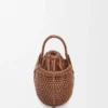 Mini Diamond Round Basket Bag in Calfskin