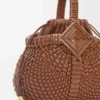 Mini Diamond Round Basket Bag in Calfskin