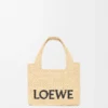 Mini Loewe Font Tote in Raffia Mini Loewe Font Tote in Raffia