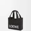 Mini Loewe Font Tote in Raffia Mini Loewe Font Tote in Raffia
