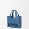 Mini Loewe Font Tote in Raffia Mini Loewe Font Tote in Raffia