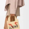 Mini Loewe Font Tote in Raffia Mini Loewe Font Tote in Raffia