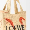 Mini Loewe Font Tote in Raffia Mini Loewe Font Tote in Raffia