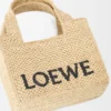 Mini Loewe Font Tote in Raffia Mini Loewe Font Tote in Raffia