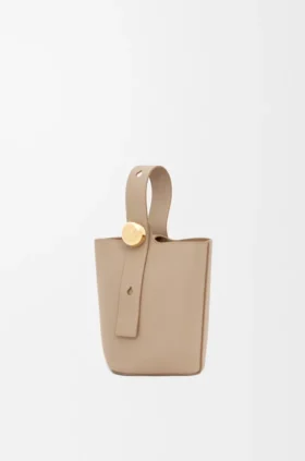Mini Pebble Bucket Bag in Soft Grained Calfskin