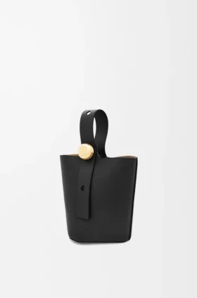 Mini Pebble Bucket in Smooth Calfskin