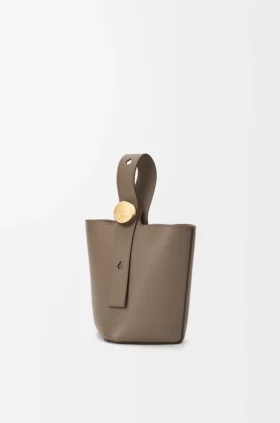 Mini Pebble Bucket in Soft Grained Calfskin