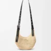 Mini Punch Hole Hobo in Raffia and Calfskin Mini Punch Hole Hobo in Raffia and Calfskin
